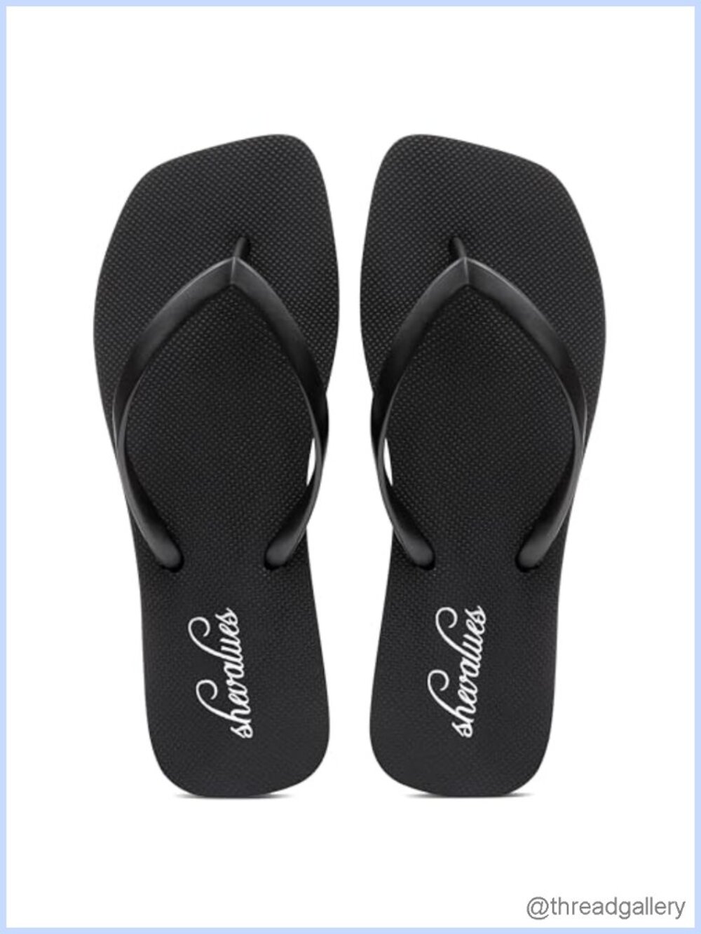 Square Toe Flip Flops Yoga Mat Footbed Comfortable Women's Sandals
